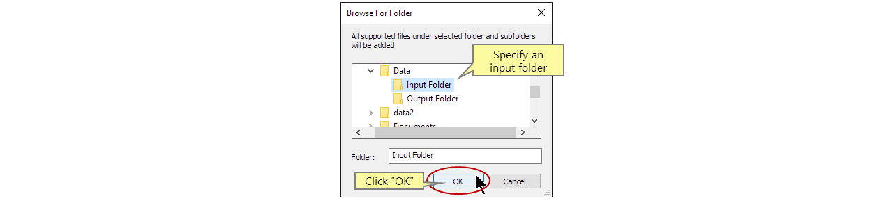 Select an input folder